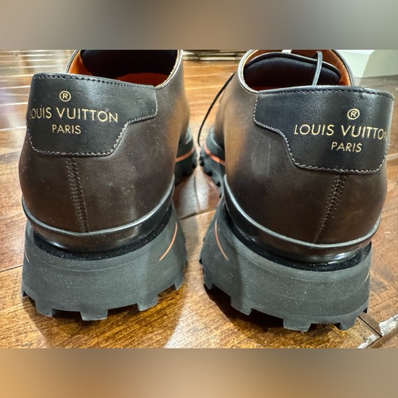 Louis Vuitton Brown Leather Lace Up Derby Shoes Size 7.5 - Picture 15 of 16